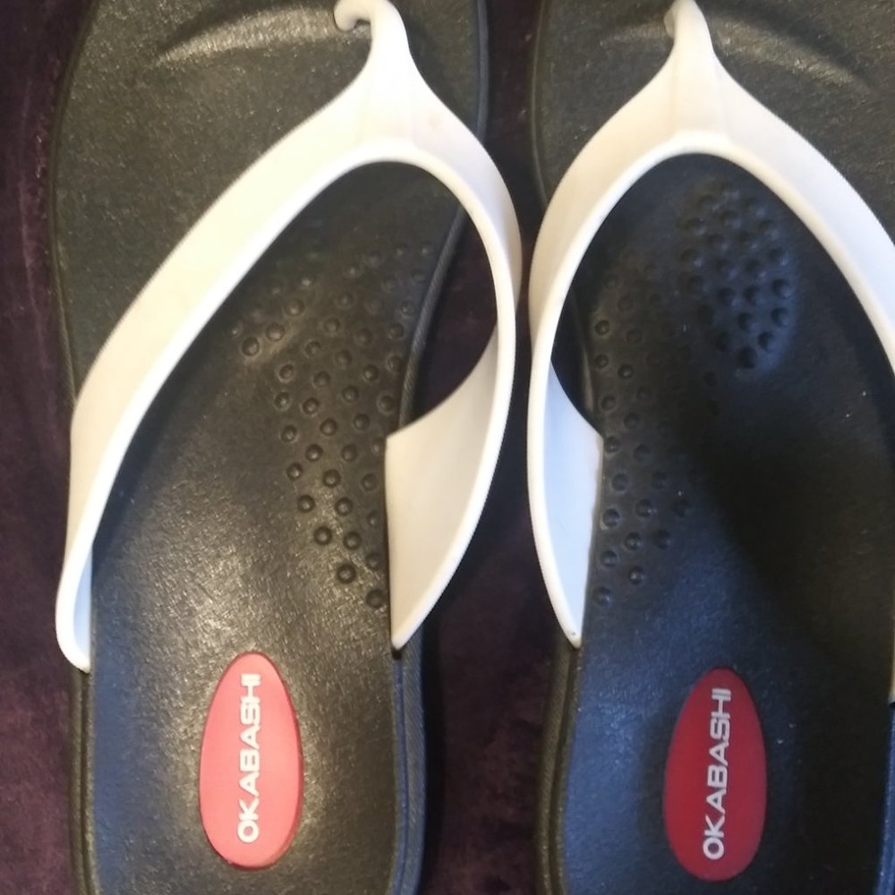 White Flip Flops by Okabashi